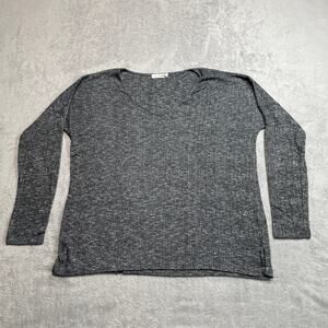 Rag Bone Jean Sweater Womens Large Grey Lightweight Ribbed V Neck Soft Casual